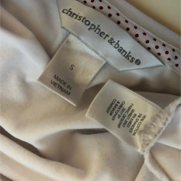 Christopher & Banks Top SZ SM White Christmas Snowmen Sequins Winter Wonderland - Picture 8 of 10